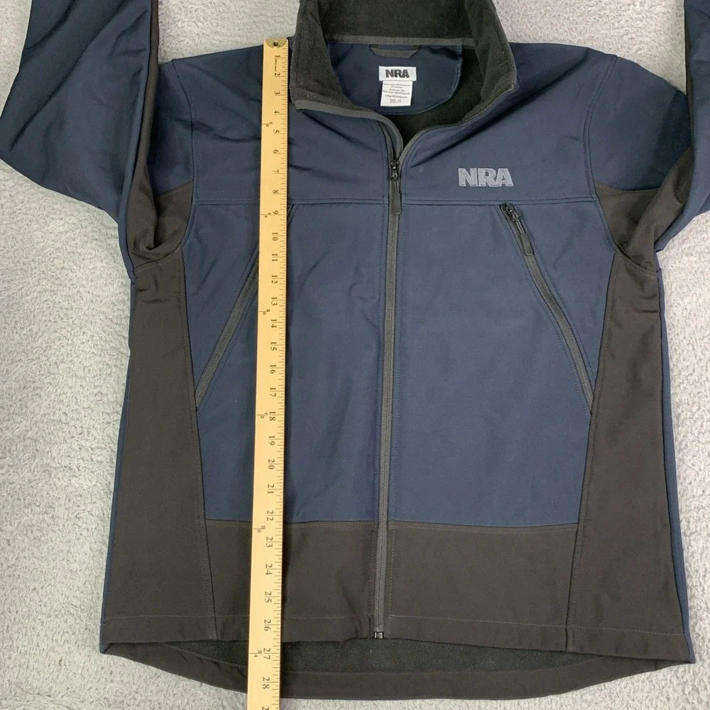 NRA Jacket Medium Insulated Neoprene Like Outer Full Zip Fleece Lined
